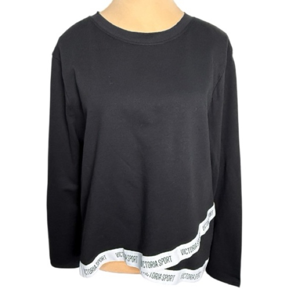Victoria Sport Black Sweatshirt with White logo banding on Waist
